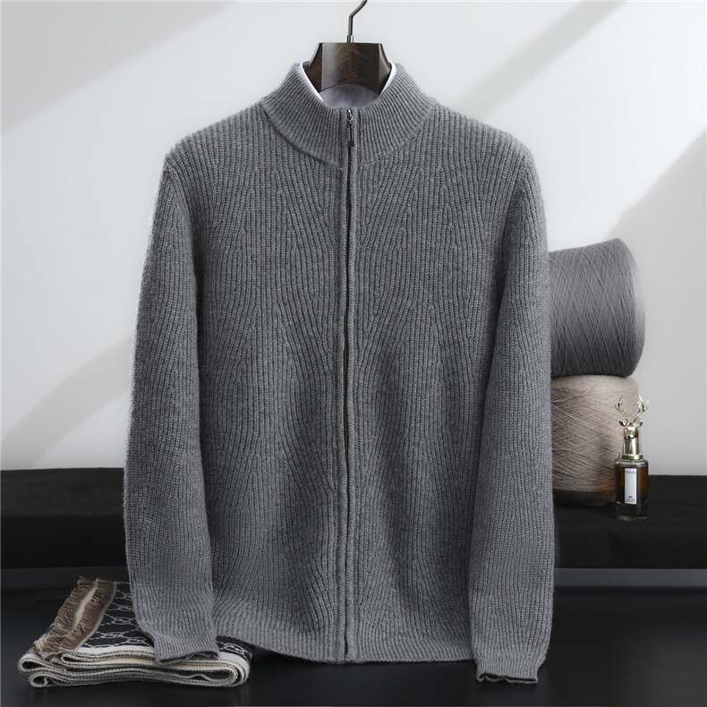 半高圆领羊毛衫时尚百搭2025，男装羊毛衫，忠诺羊绒