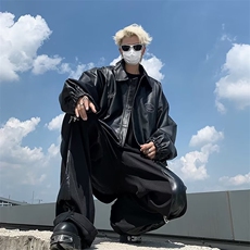 春秋美式复古机车皮衣夹克男女潮牌宽松百搭休闲外套JK0662-P68，男装夹克，星座308B-2
