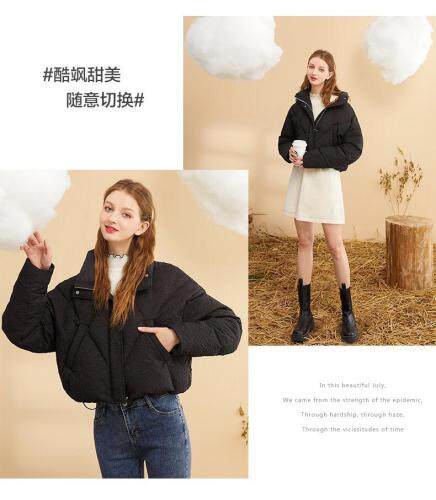 2021冬款新款韩版进口暗印花90绒羽绒服图片