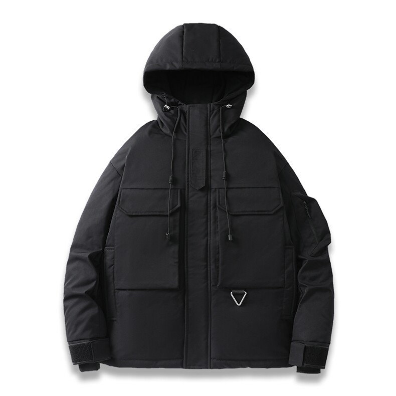 新标90白鸭绒简约休闲连帽工装外套纯色加厚羽绒服ESY0222-P230,男装羽绒服,电商B306