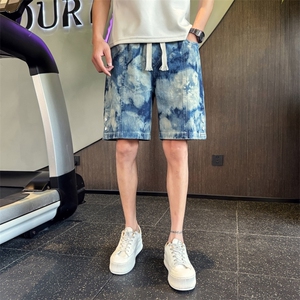 DK5109   P5078  店主风小伙风水洗扎染牛仔短裤五分裤图片