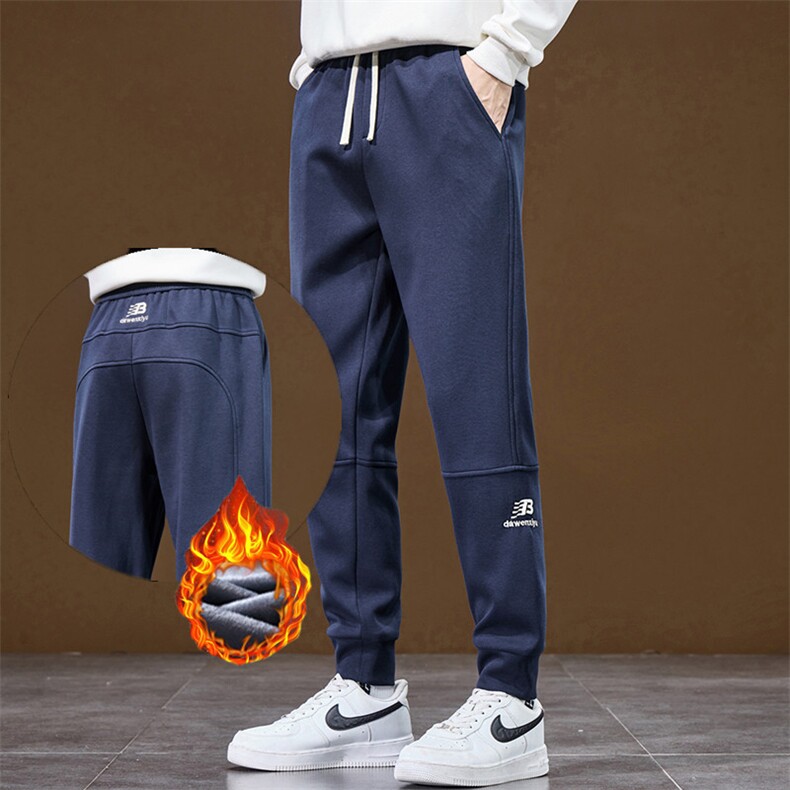 6659p40/加绒p45秋冬加绒卫裤男士休闲裤厚款棉裤束脚九分裤韩版，男装棉裤，星座224-1