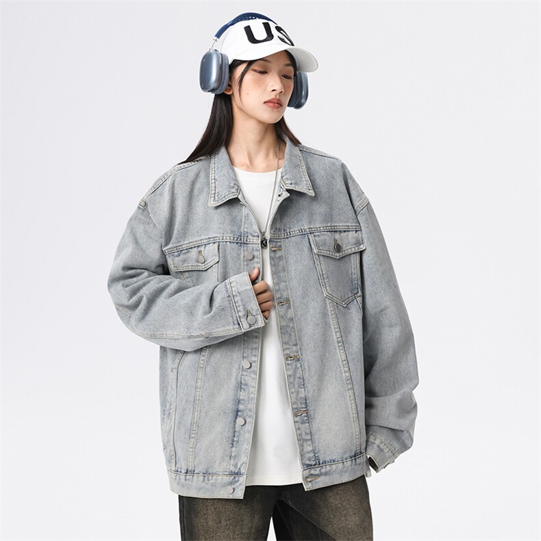 春秋季新款光板翻领水洗牛仔外套有大货特批55-K718,男装工装外套,星座910