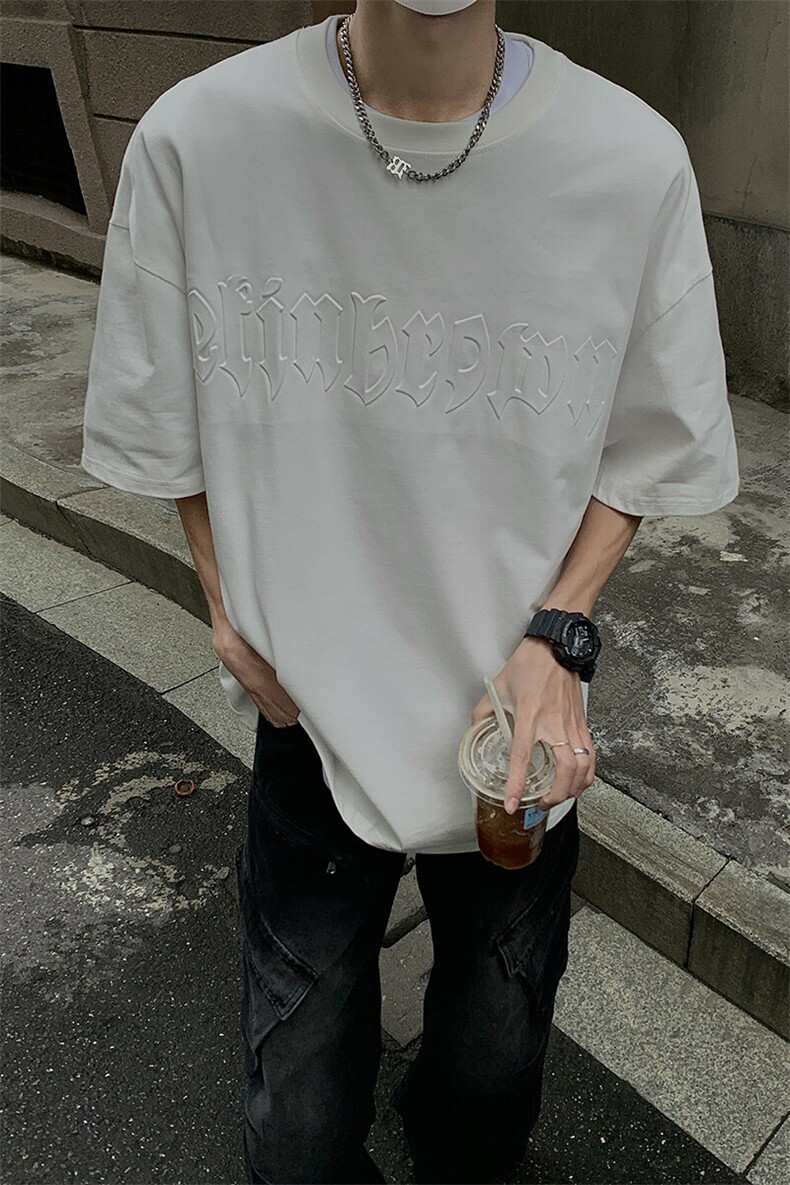 港风钢印字母潮短袖T恤男DT77775P25块特价控48：供抖音视频,男装T恤,星座227-7