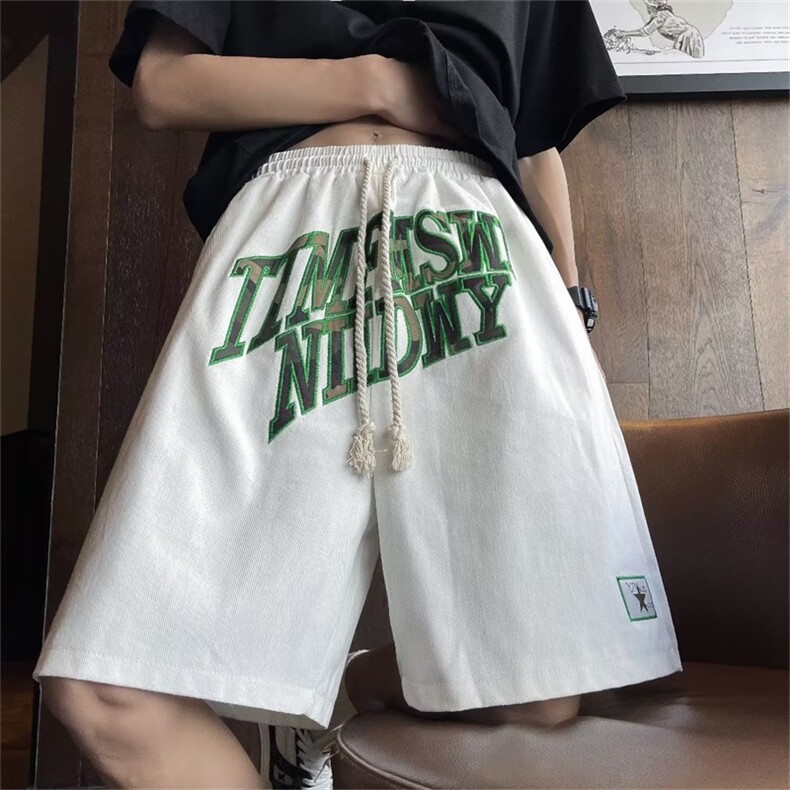 高街美式短裤男夏季潮牌运动球裤宽松休闲裤篮球五分裤D9034-P38,男装牛仔裤,星座1008-1