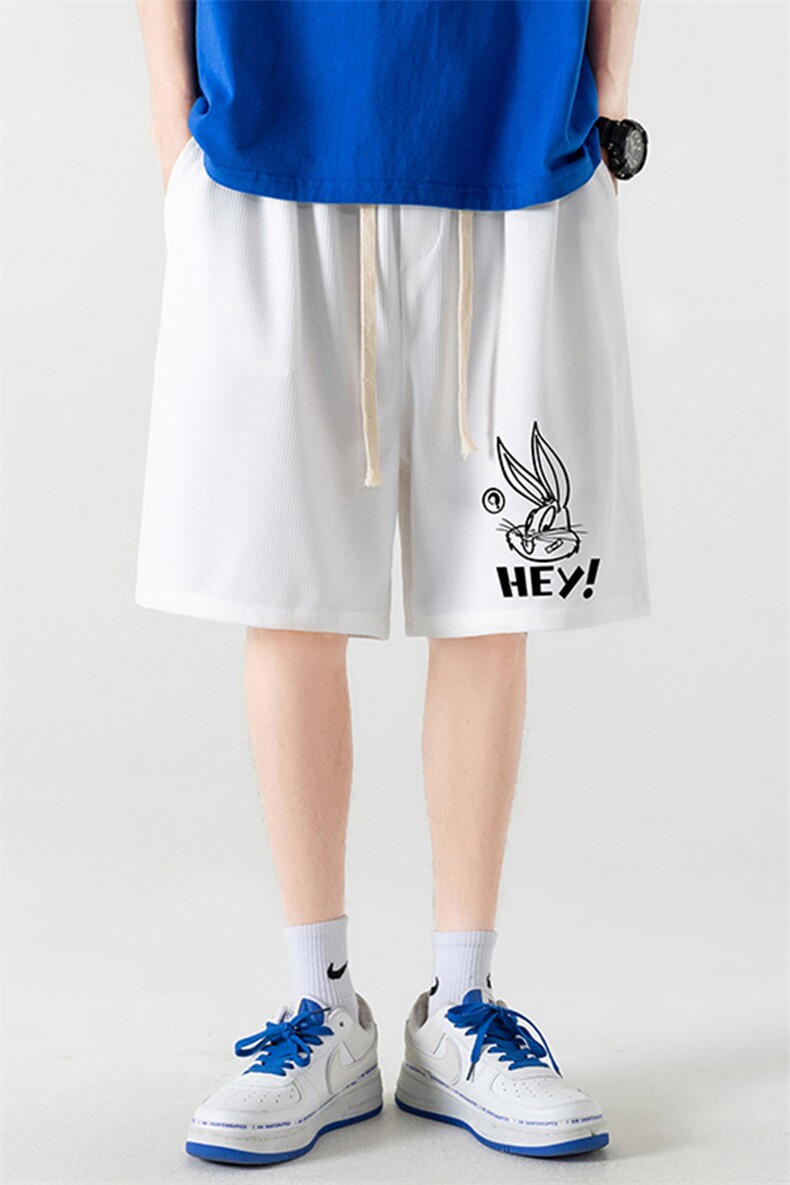 HD74179-P22华夫格短裤男大码宽松五分裤男直筒中裤,男装休闲裤,电商A040