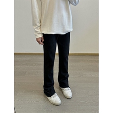 cleanfit纯黑色修身显瘦毛边顶男神裤，男装牛仔裤，星座310A-4