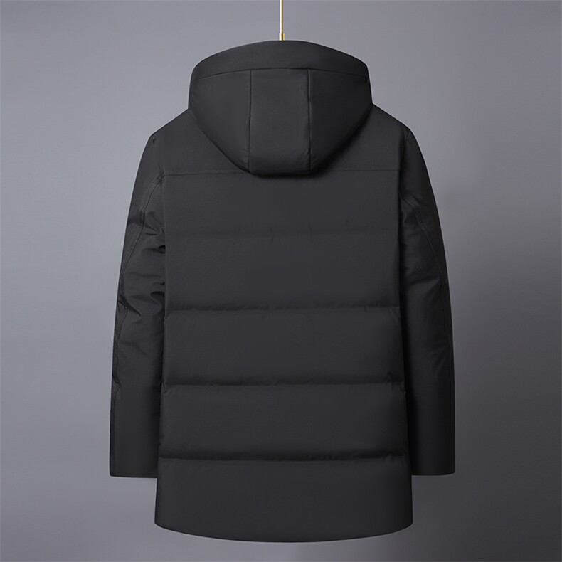 主推可拆卸帽中老年羽绒服外套男加厚爸爸装白鸭绒羽绒服大衣,男装羽绒服,钱塘723