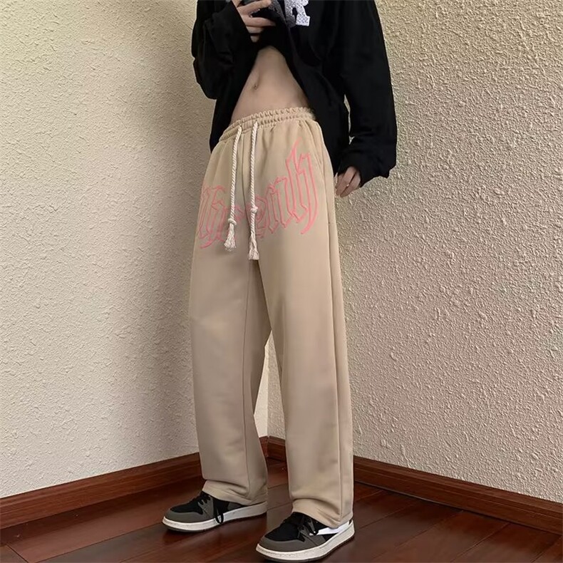 男秋季新款发泡印花宽松直筒欧美高街vibe休闲裤A744P32,男装休闲裤,星座1116-2