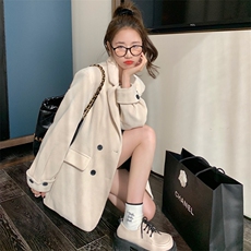 23年新品法式慵懒风灯芯绒西装外套，女装西装，菡迪欧娜