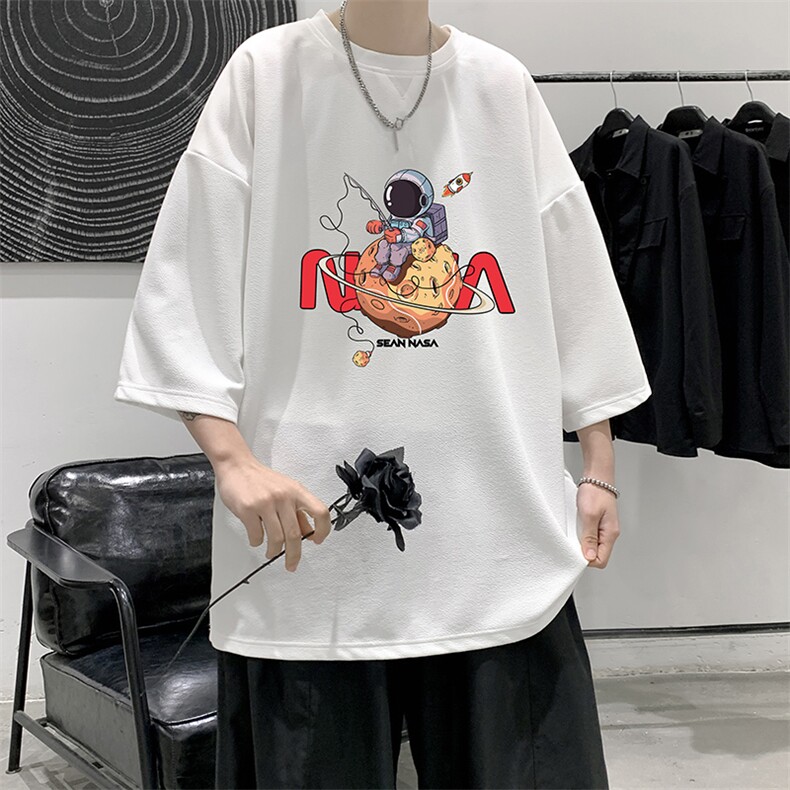 春夏季七分袖t恤男大码五分袖男短袖中袖Q11287-P30,男装T恤,电商A040