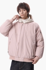 新款冬季大码羽绒棉服棉袄连帽假两件韩版宽松外套A436-2583-P95，男装棉衣，电商A436