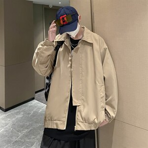 春秋日系宽松休闲百搭棒球服复古立领工装夹克外套男 W5294-P47图片