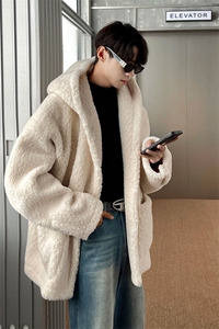 1港风派克服连帽大口袋皮毛一体轻奢大码M-5XL棉服77940P158控218图片