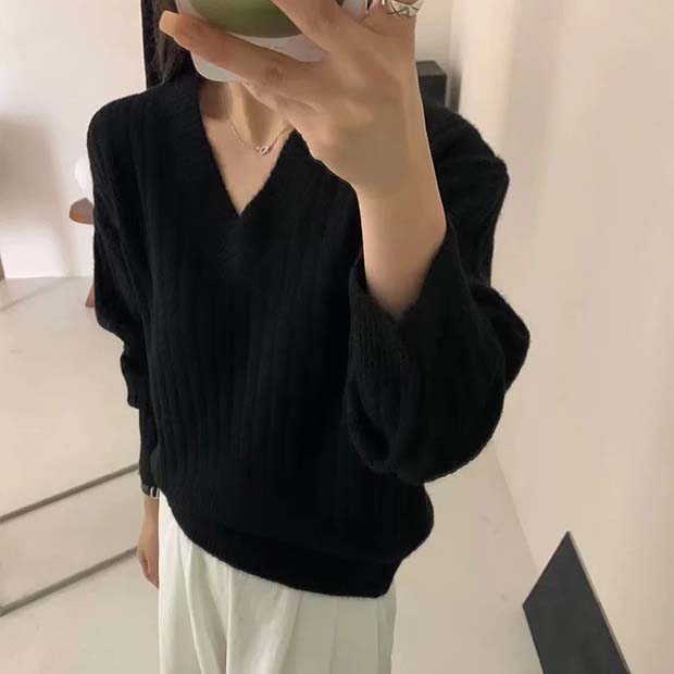 时尚百搭女士羊毛衫V领修身显瘦柔软舒适毛衣,女装羊毛衫,泰沅羊绒