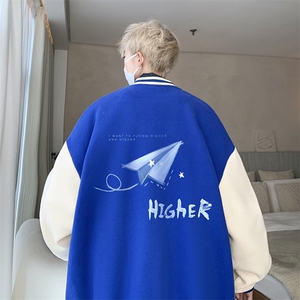摇粒绒棒球服男大码开衫卫衣男夹克 BF86270-P65图片
