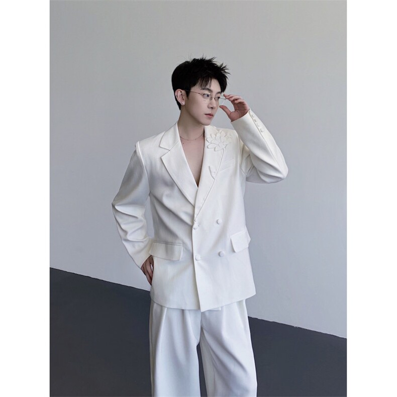现货 25手工立体花朵男士设计感礼服重工西装xz161-p168图片