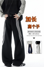 190加长高个子三条杠运动裤男直筒阔腿宽松百搭休闲卫裤KZ077P55，男装休闲裤，电商B312