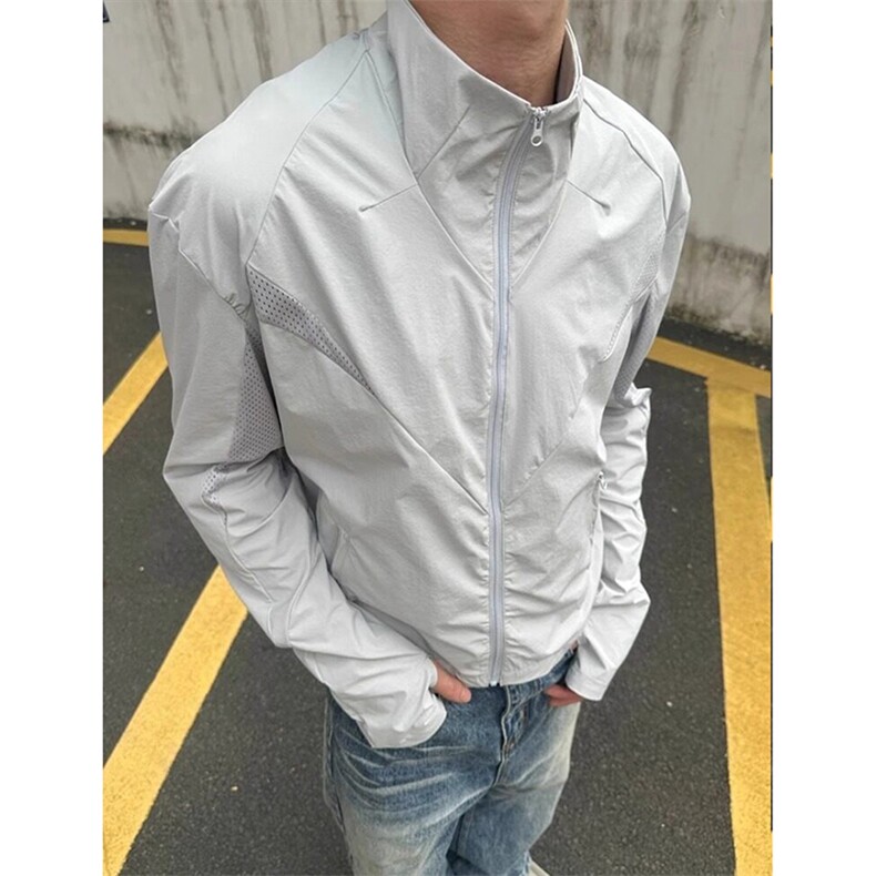 春夏款高品质冰感速干防晒服休闲户外运动外套透气弹力机能风夹克,男装防晒衣,电商A486