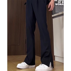 美式直筒微喇叭开叉西裤男春夏季2026新款青少年宽松垂感休闲长裤，男装西裤，星座506A