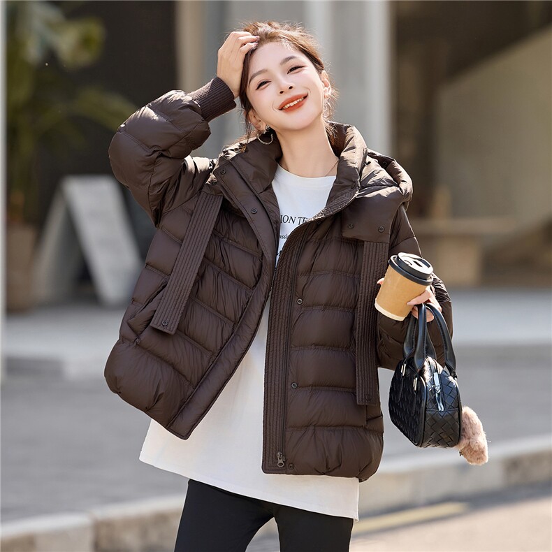 90白鸭绒排骨款帽子可拆卸立领帽子可做包包三穿羽绒服,女装羽绒服,采品优优