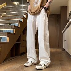 ！2025夏季新款男士冰丝弯刀裤潮牌情侣款式直筒裤BK005P45，男装休闲裤，电商B220