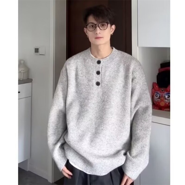 587-P49时尚百搭潮流长袖毛衣新款ins文艺日系流行简约原宿，男装针织衫/毛衣，电商B323A