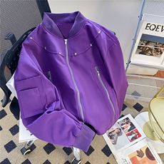 美式高街棒球服夹克男韩版潮流拉链2023冬季新款ins宽松W5445-P68，男装夹克，星座412-3