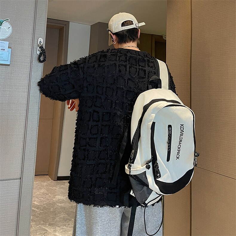 2025新款复古流苏设计感慵懒风百搭时尚短袖T恤T254P40,男装T恤,星座1108