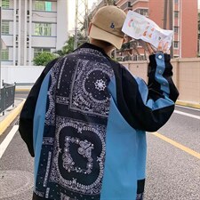 男秋季外套潮牌街头高街腰果拼接双层夹克YT10P65，男装夹克，星座1116-2