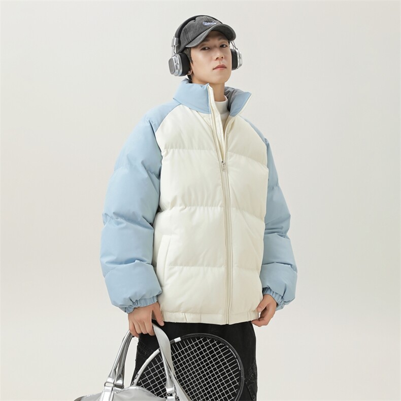现货抖音得物可供视频三防加厚羽绒拼接棉衣外套面包棉服WM8666,男装棉衣,电商A486