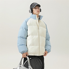 现货抖音得物可供视频三防加厚羽绒拼接棉衣外套面包棉服WM8666，男装棉衣，电商A486