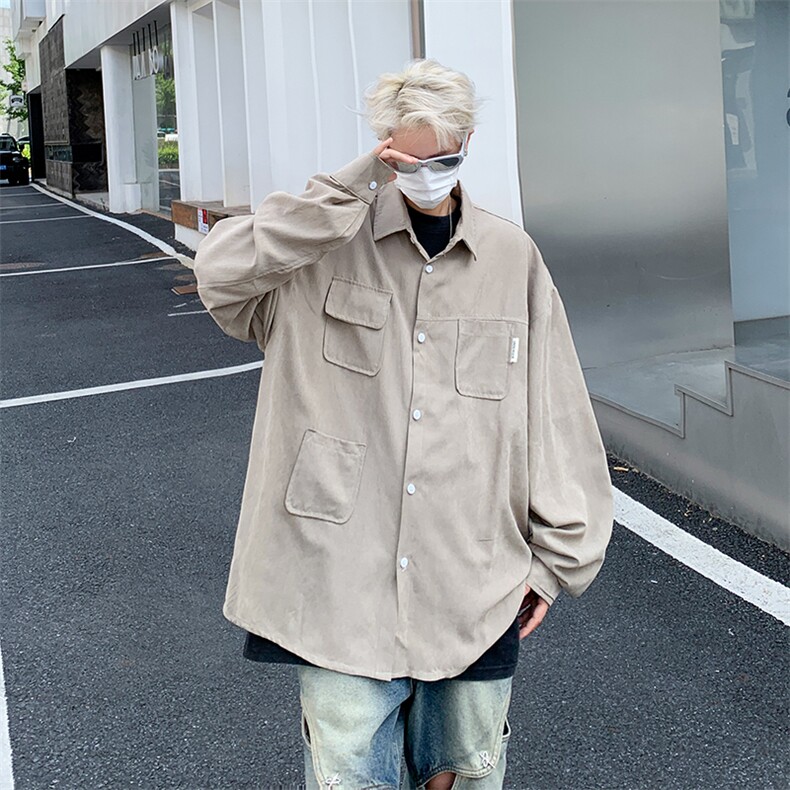 F546P35秋装男衬衫薄外套宽松日系慵懒风男装,男装衬衫,星座512-6