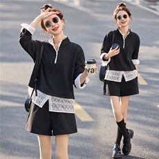 2026年春季通用休闲风两件套休闲短裤套装，女装套装/套裙，橙子家