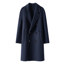 2025年秋季新款百搭男士西装领宽松型系扣长袖大衣，男装毛呢大衣，织美生