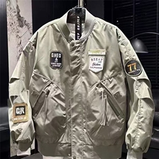 潮牌美式贴标重工刺绣夹克男士秋冬季2025新款宽松棒球服外套上衣，男装夹克，星座813-2