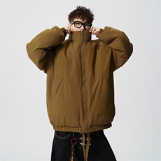 冬季美拉德立领棉服潮流百搭纯色棉衣撞色棉服外套HY8822-P75，男装棉衣，星座610B-1