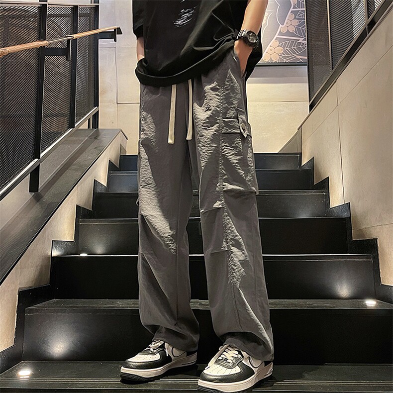 直播数据款春季新款大口袋伞兵裤宽松直筒休闲裤工装裤K515-P42,男装休闲裤,星座914-3