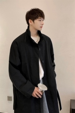 2025港风英伦单排扣腰带风衣男大码M-5XL中长款男FY77916P95控148，男装风衣，星座227-7