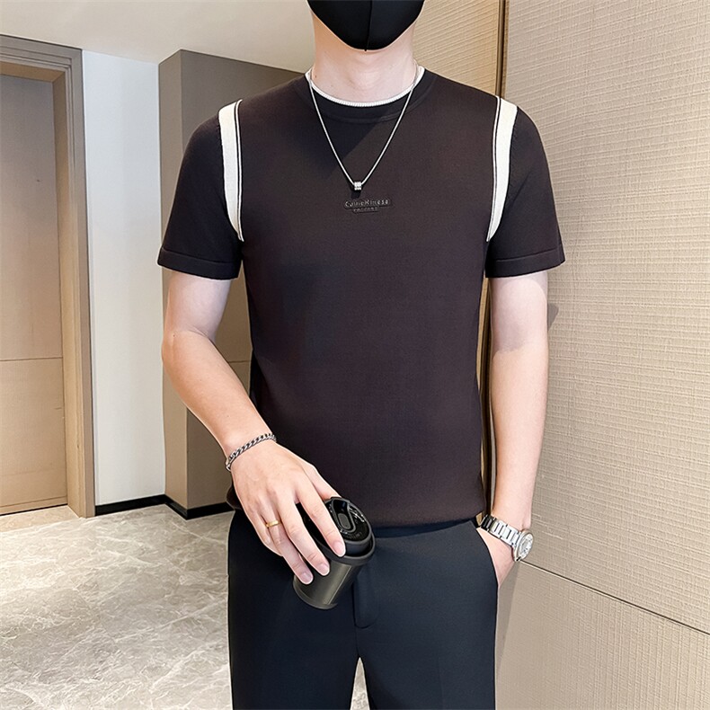店主风秋冬季男士圆领套头拼接针织衫男上衣301A-1/M12/P55控75，男装针织衫/毛衣，星座301A-1