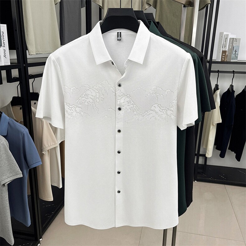 Z5050夏季新款男士短袖水墨衬衣百搭衬衫商务男装,男装T恤,电商B360