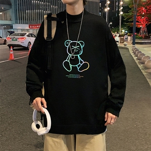 M18139-P45 加绒款-P65半高领毛衣男士大码针织衫男毛线衣男图片