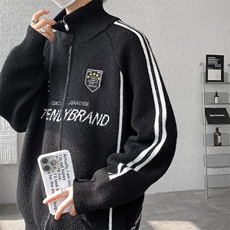 8XL-M超大码毛衣棒球服外套男针织衫开衫赛车夹克男MY1220-P118，男装针织衫/毛衣，电商D206-1