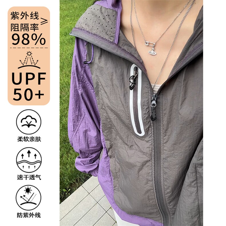 2026夏季新款激光冲孔UPF50+连帽防晒衣J5214特P42建议零售价98图片