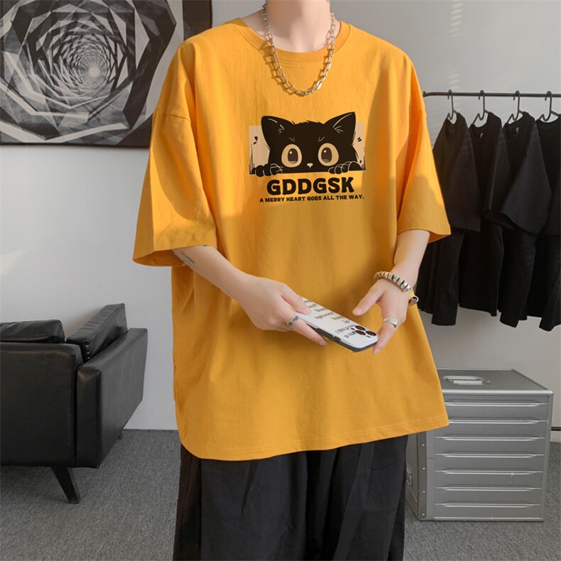 夏季内景纯棉潮牌宽松短袖T恤男圆领体恤衫DT9648/,男装T恤,电商B316