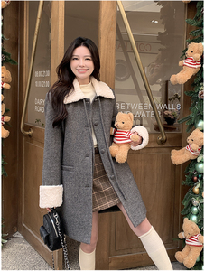 2C291羊毛拼接90白鸭羽绒服YRF11-P275-K455图片