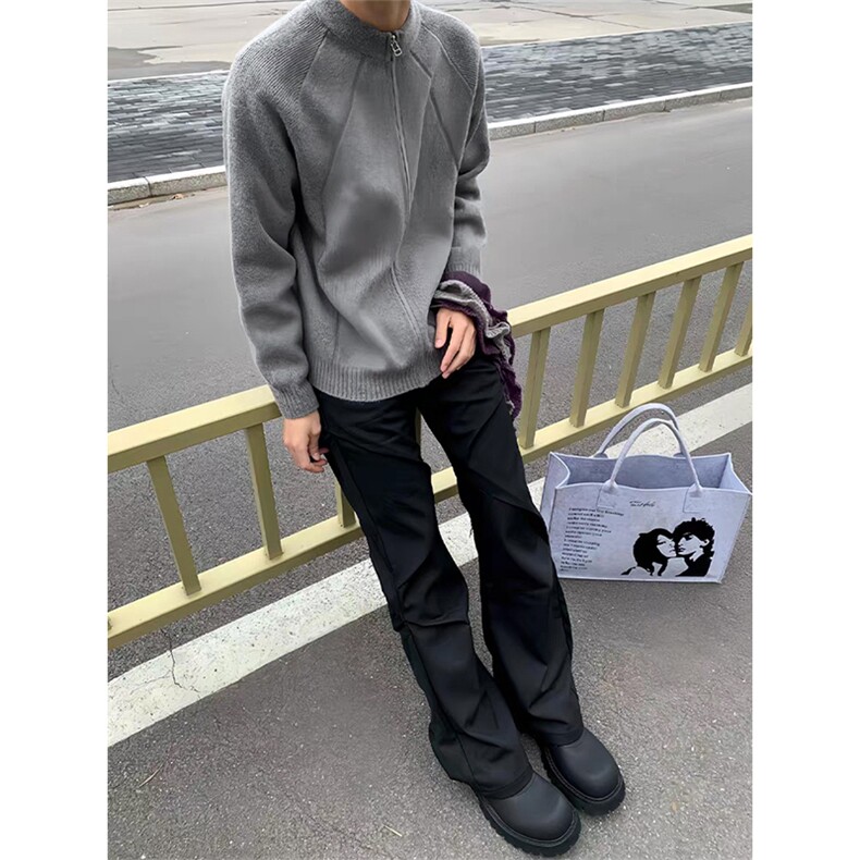 【网图慎用】圆领拉链毛衣慵懒氛围感针织开衫5Q1136-TP65控118,男装针织衫/毛衣,电商A102