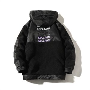 709-MY15-P115 20冬款 白底加厚潮牌羊羔皮毛一体套头夹克棉服图片