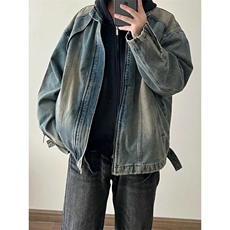 解构水洗重磅复古潮牌牛仔夹克外套男宽松不规则JK850B特P75，男装夹克，星座1007（原301D）