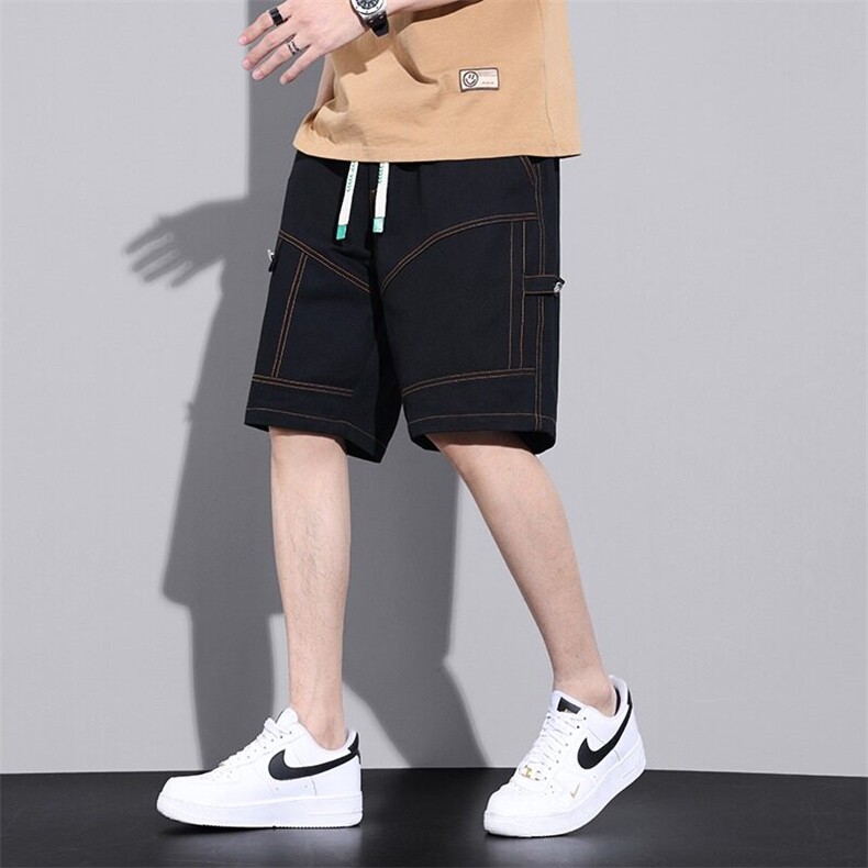 2025夏季新款男工装短裤夏季纯棉薄款美式潮牌加大加肥休闲,男装牛仔裤,星座715-4